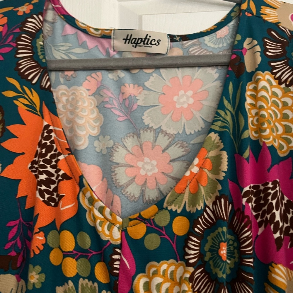 Casual dress - fall floral pattern - 2X